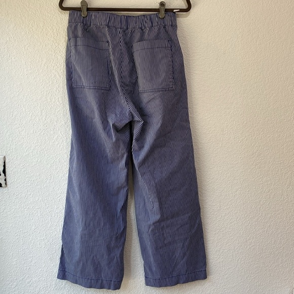 Gap Women's Easy High Rise Wide Leg Blue Stripe Nautical Preppy Khakis Pants S - Picture 5 of 8